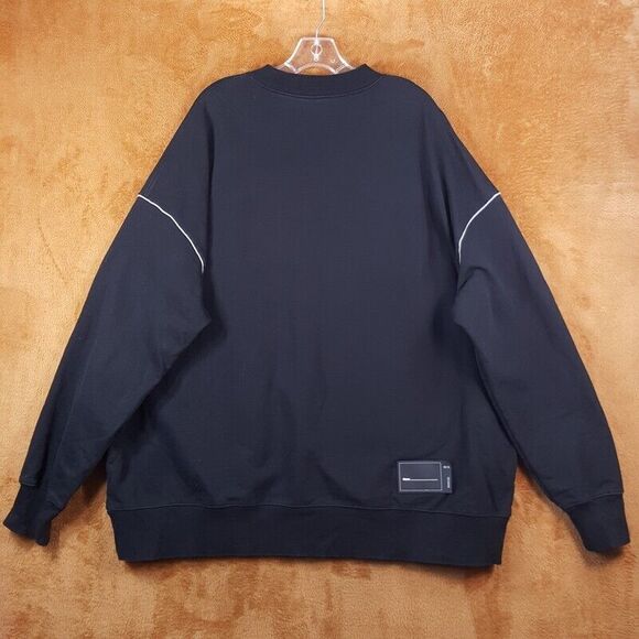 WE11DONE Sweatshirt Adult Black Pullover Crew Reflective Logo Oversized One Size - Picture 3 of 8